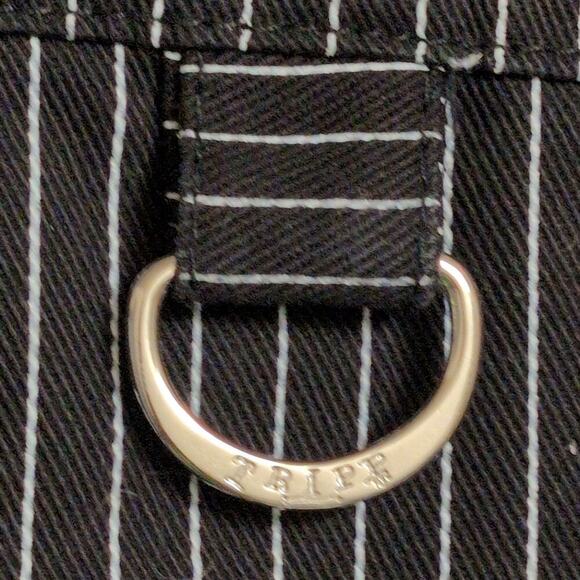 Tripp NYC Black White Striped Asymmetrical Zip Biker Jacket Moto Size M - Picture 5 of 9